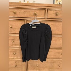Madewell Black Puff-Sleeve Knit Sweater